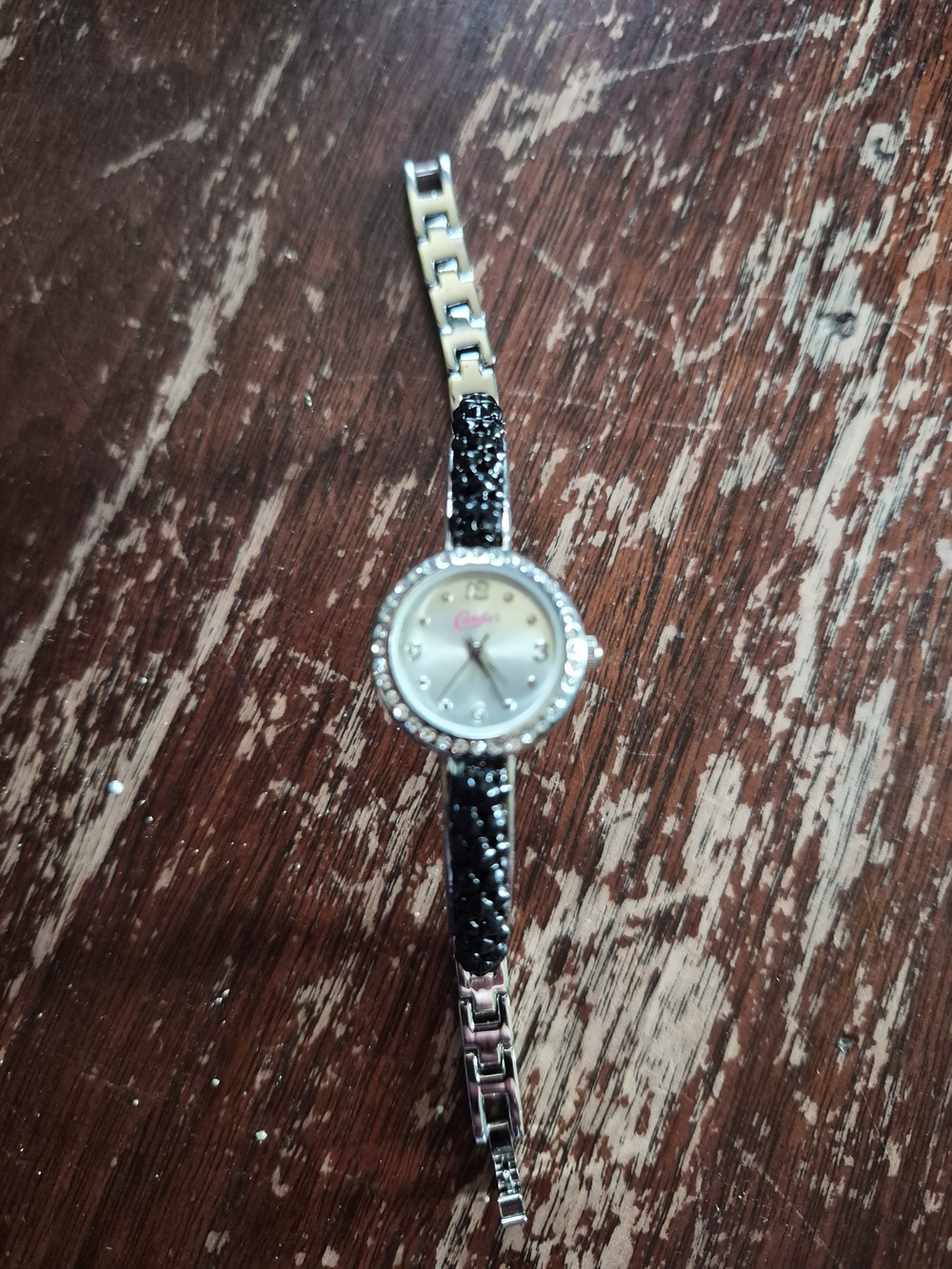 Elegant Black and Silver Women's Bracelet Watch Candies Brand